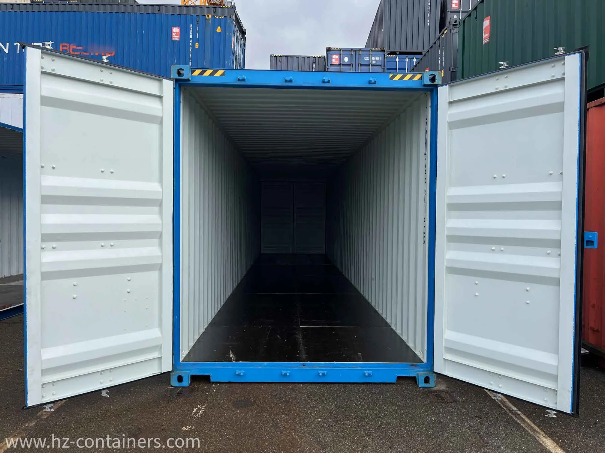 40′ High Cube Double Door in Blau – Single-Trip, HZKU 250 015-5