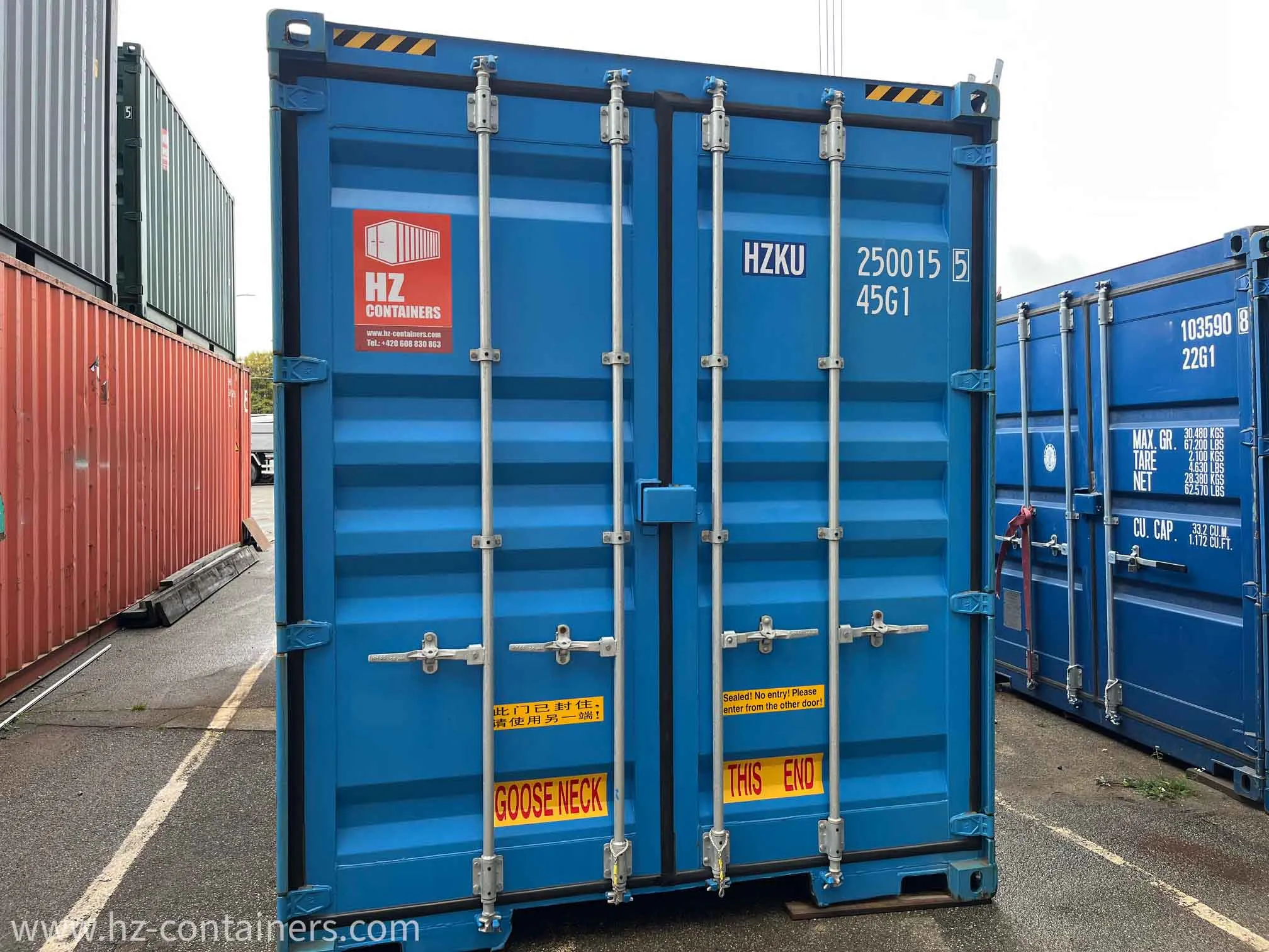 40′ High Cube Double Door in Blau – Single-Trip, HZKU 250 015-5