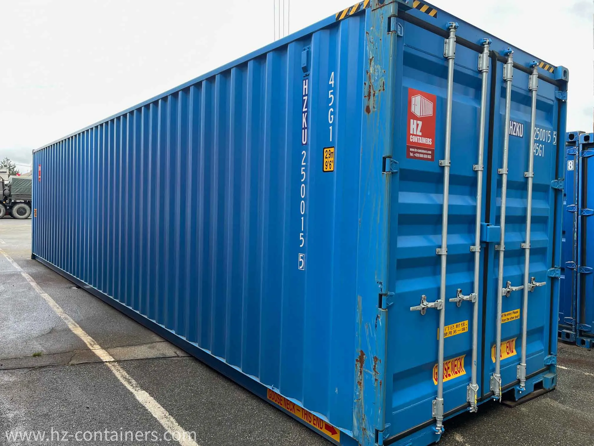 40′ High Cube Double Door in Blau – Single-Trip, HZKU 250 015-5