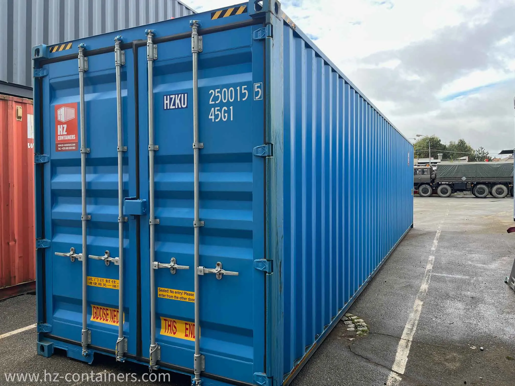 40′ High Cube Double Door in Blau – Single-Trip, HZKU 250 015-5