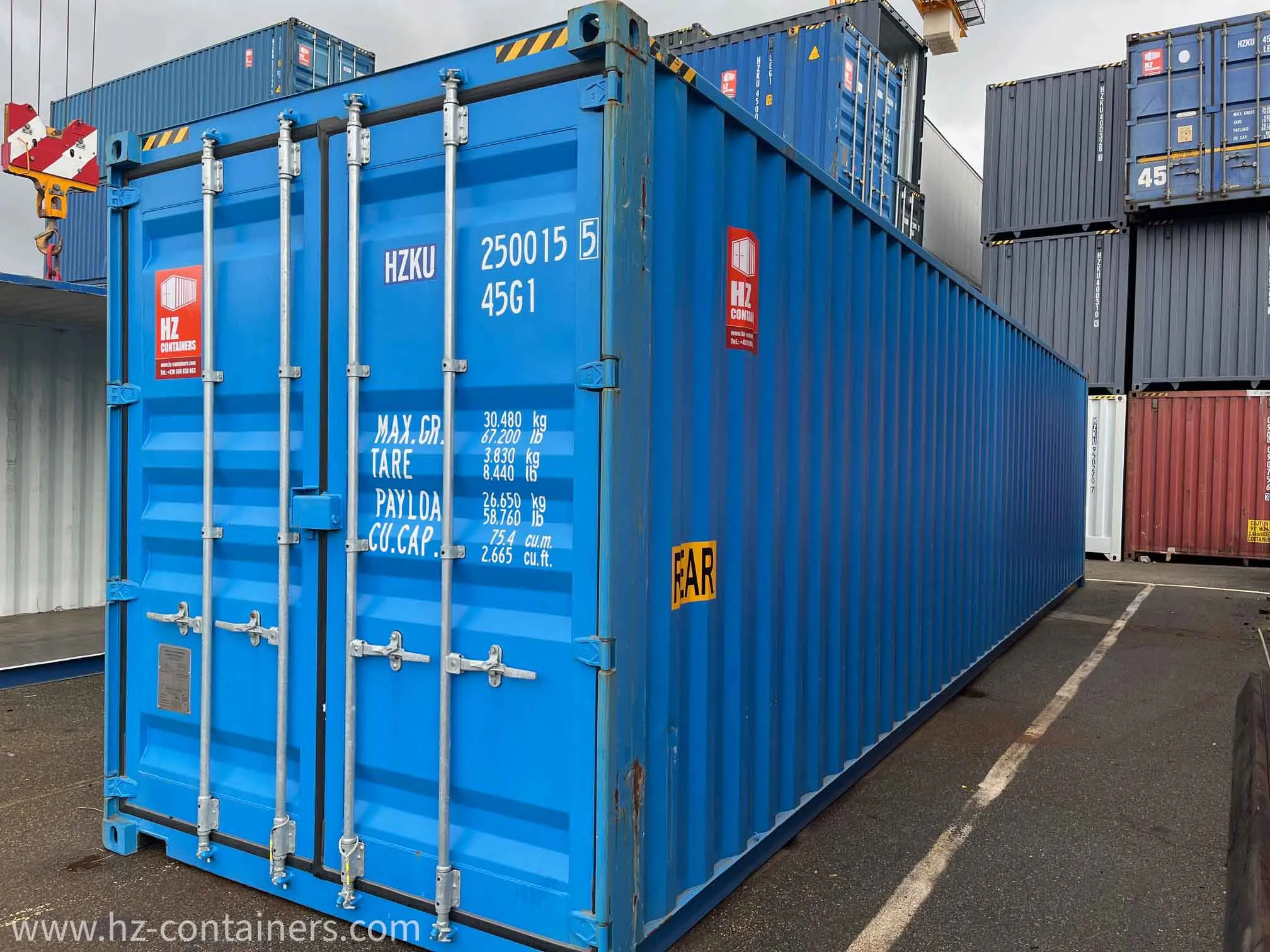 Double-door-40-High-Cube-v-modre-barve-jednocestny